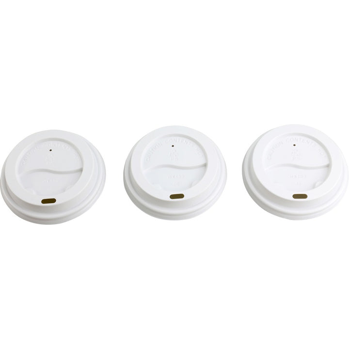 Image of Genuine Joe 11259CT Hot Cup Protective Lids, Polystyrene, White, 50/Pack, 20 / Carton