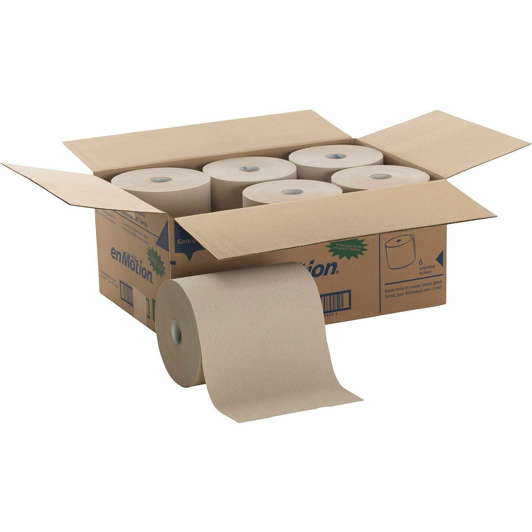 Image of enMotion 89480 Touchless Roll Kraft Paper Towels, 10" W x 800 ft Length, Brown, Paper, 6 / Carton