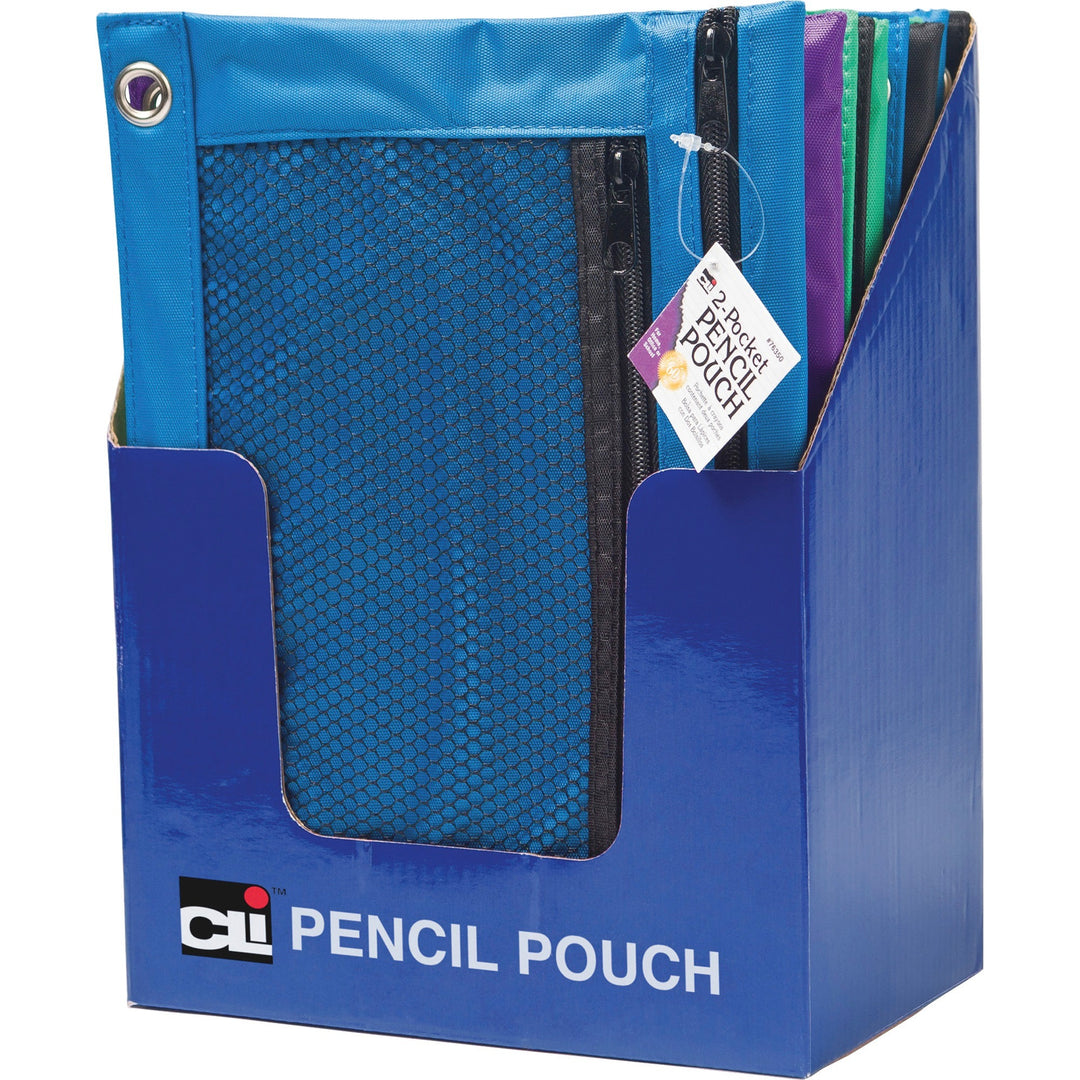 Image of Charles Leonard® 2 Pocket Pencil Pouch, 24/DS, Assorted