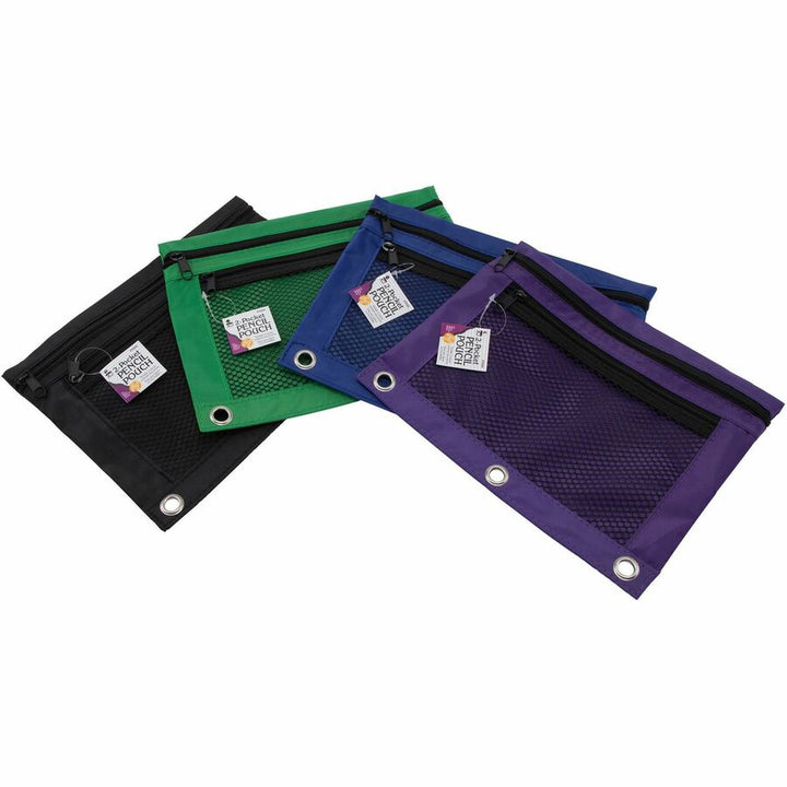 Image of Charles Leonard® 2 Pocket Pencil Pouch, 24/DS, Assorted