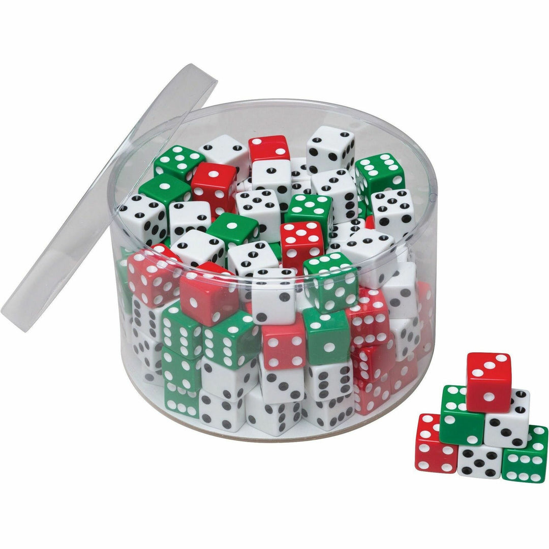 Image of Pacon® Dice, w/Plastic Container, 5/8", 144/PK, Assorted
