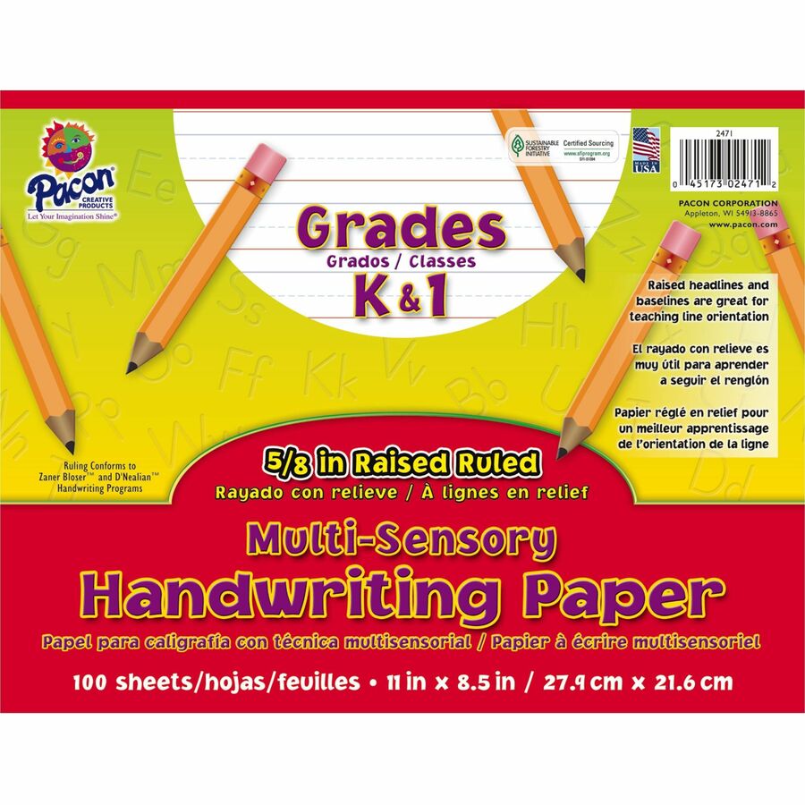 Image of Pacon Multi-Program Handwriting 2471 Grades K, 1 Multi, sensory Handwriting Tablet, Letter