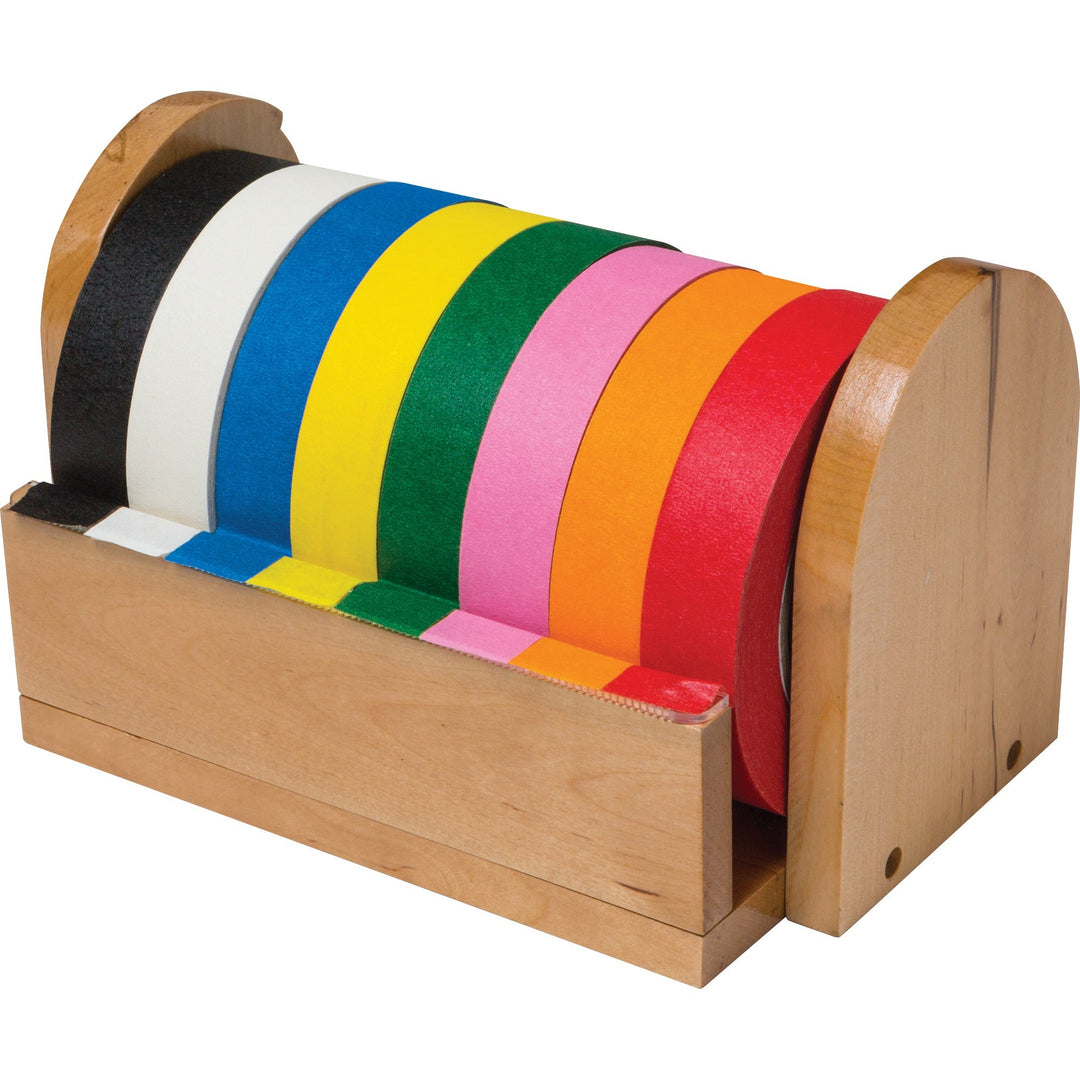 Image of Chenille Kraft Company Wooden Tape Stand, 6-1/2"x6-1/2",10", Brown