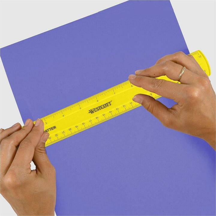 Image of Acme United Corporation Ruler, Non-Shatter, Antimicrobial, Transparent, 12"L, AST