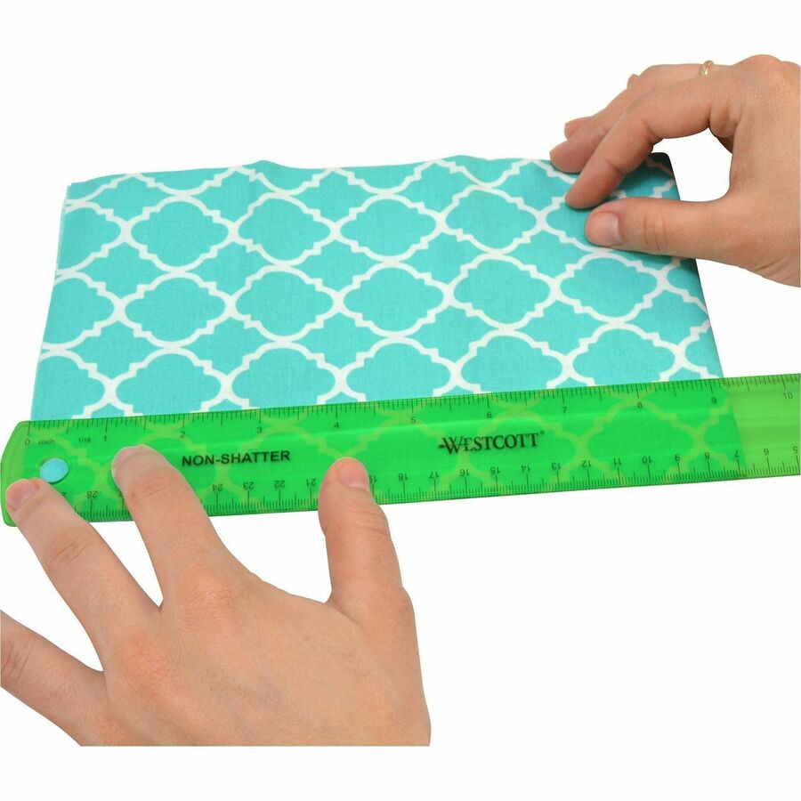 Image of Acme United Corporation Ruler, Non-Shatter, Antimicrobial, Transparent, 12"L, AST