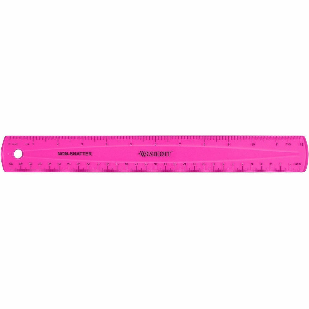 Image of Acme United Corporation Ruler, Non-Shatter, Antimicrobial, Transparent, 12"L, AST