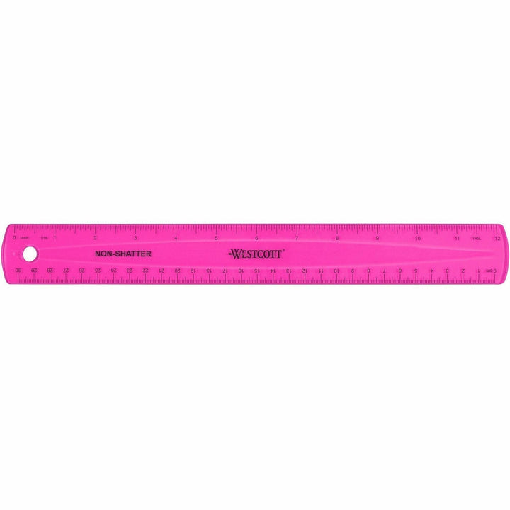 Image of Acme United Corporation Ruler, Non-Shatter, Antimicrobial, Transparent, 12"L, AST