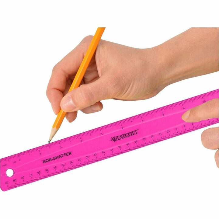 Image of Acme United Corporation Ruler, Non-Shatter, Antimicrobial, Transparent, 12"L, AST