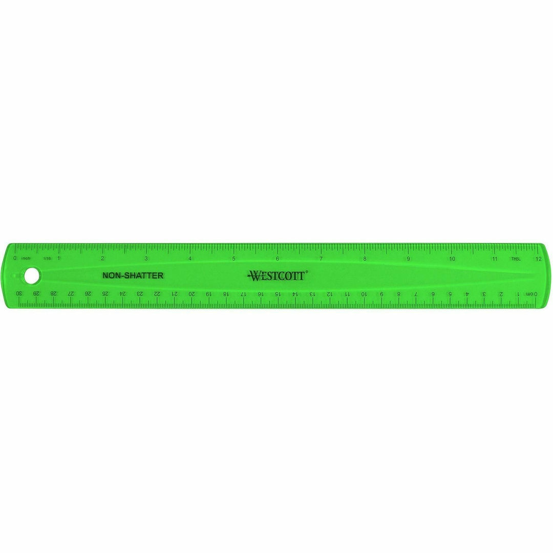 Image of Acme United Corporation Ruler, Non-Shatter, Antimicrobial, Transparent, 12"L, AST