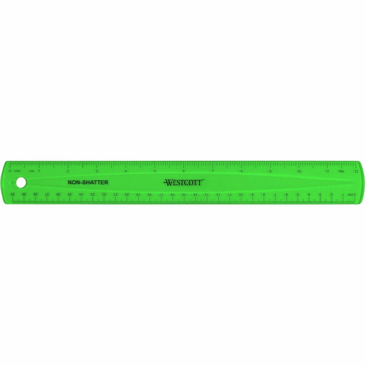 Image of Acme United Corporation Ruler, Non-Shatter, Antimicrobial, Transparent, 12"L, AST