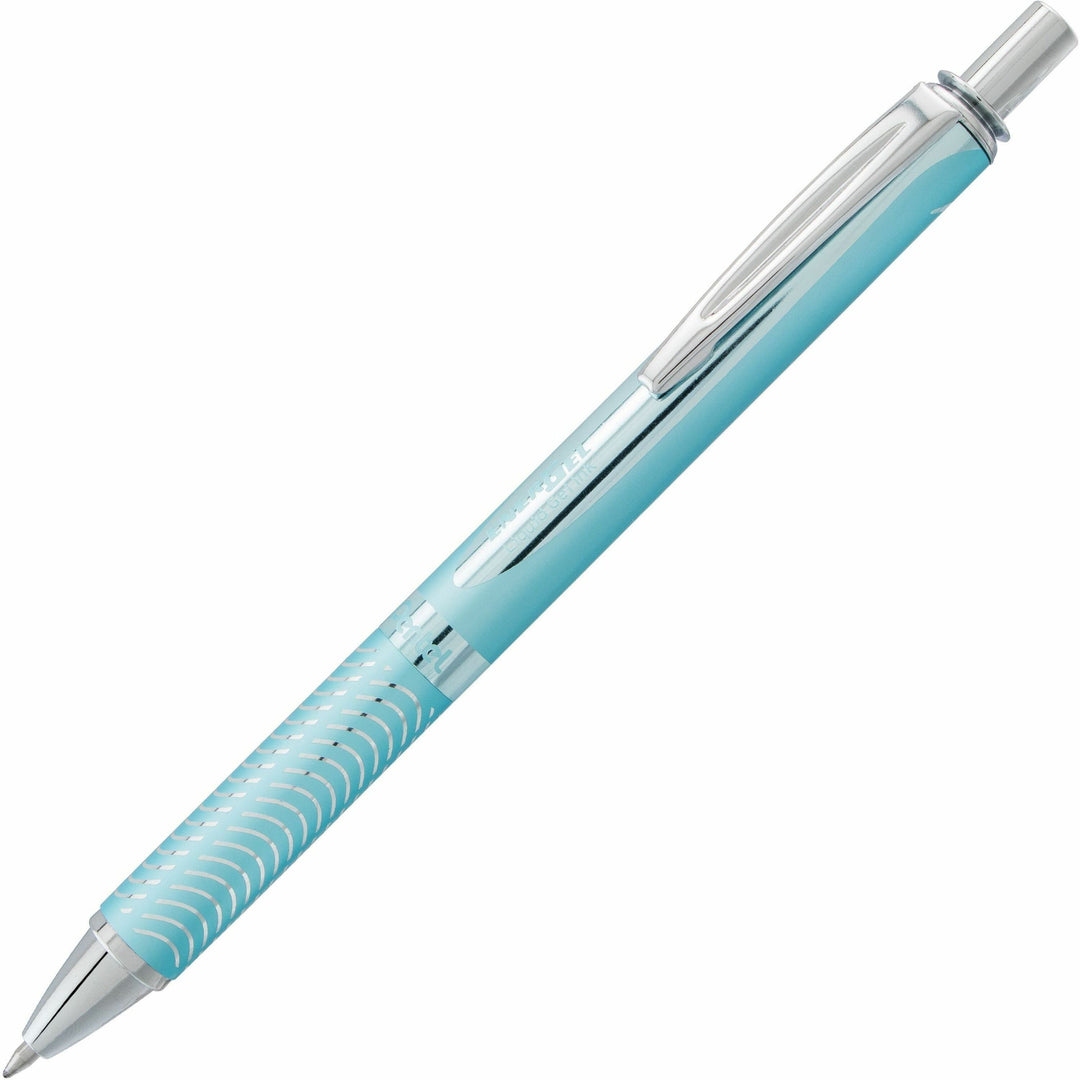 Image of Pentel® Energel Alloy Rt Gel Pen, Retractable, Medium 0.7 Mm, Black Ink, Aquamarine Barrel