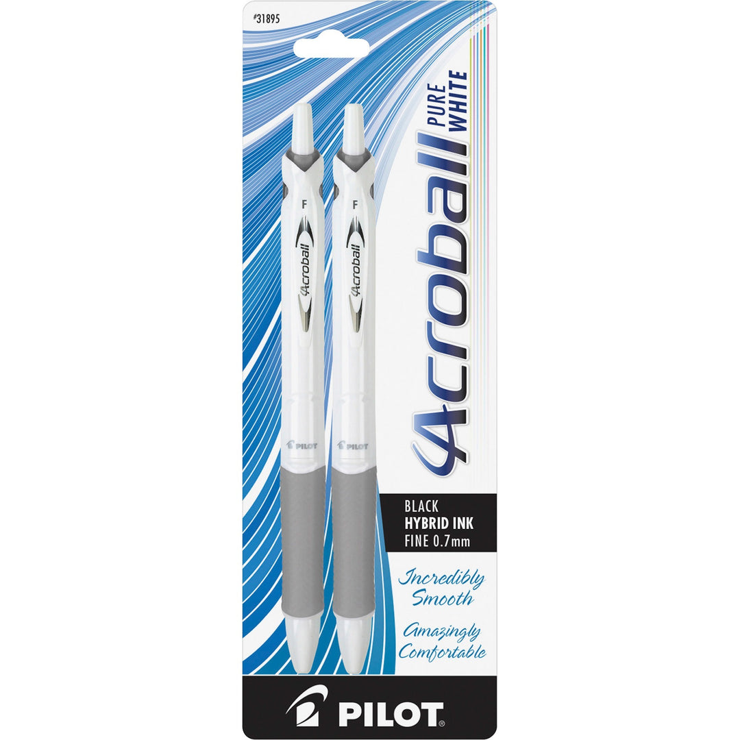 Image of Pilot® Acroball Pens, Retract, .7mm, 2/PK, WE-Asst Barrel/BK Ink