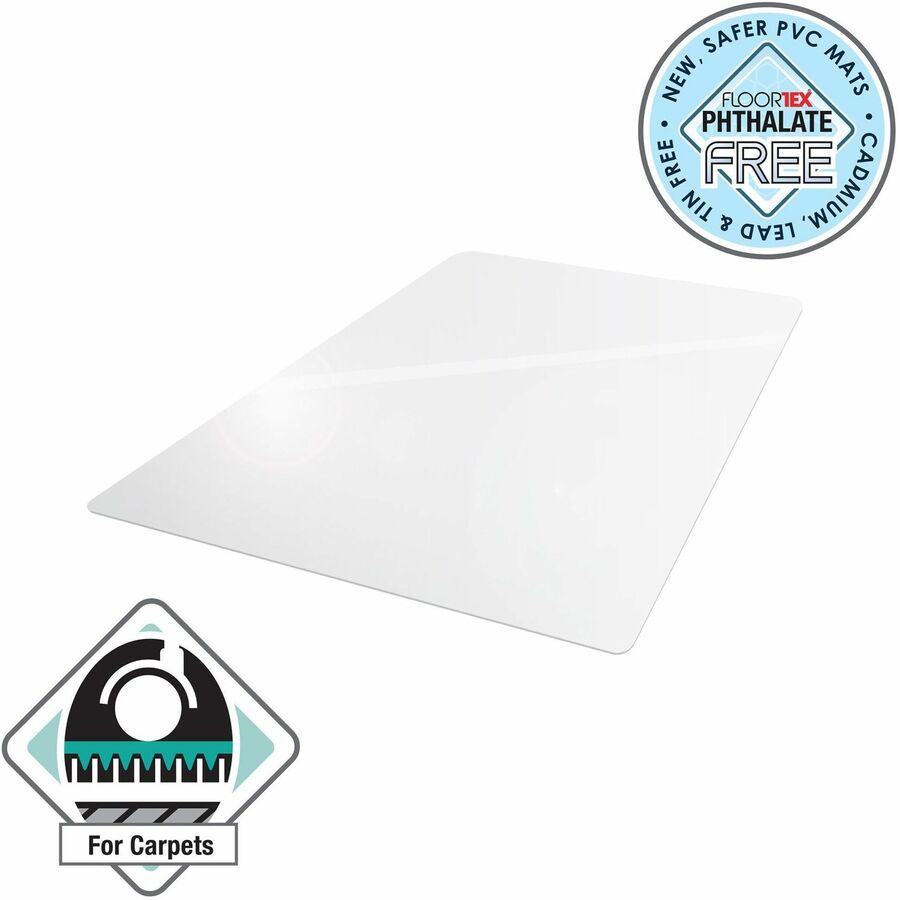 Image of Floortex® Cleartex Advantagemat Phthalate Free PVC Chair Mat for Low Pile Carpets, 36" w x 48" l, Clear