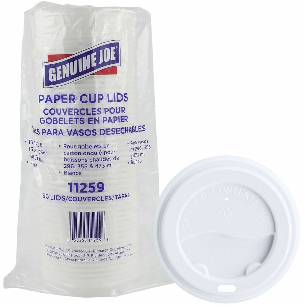 Image of Genuine Joe Ripple Cup Lid, 10-16oz., 50/PK, White