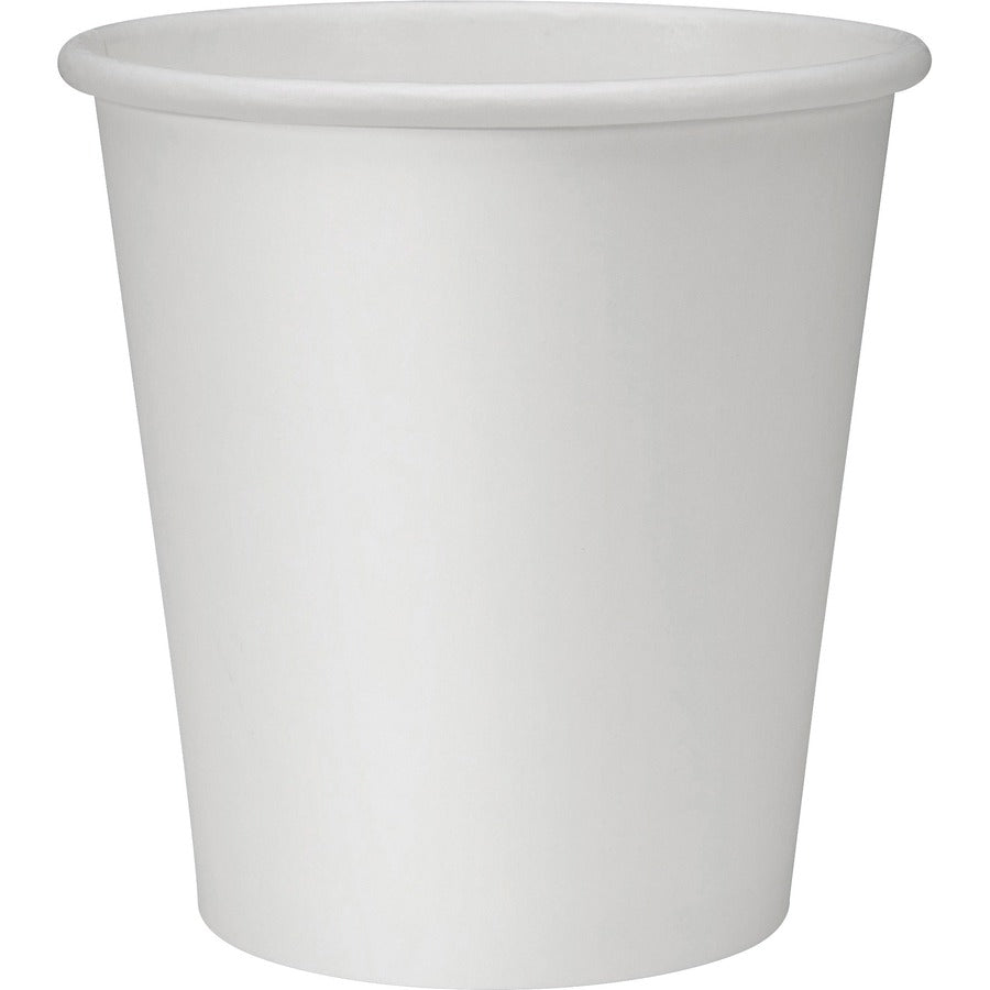 Image of Genuine Joe 19046 10 oz Disposable Hot Cups, 10 fl oz, White, Polyurethane, Beverage, Hot Drink, 50 / Pack