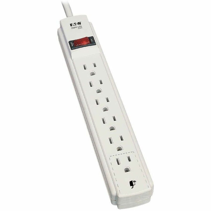 Image of Tripp Lite by Eaton Power Strip, 6-Outlet, 15' Cord,1-9/10"Wx1-1/5"Dx10-4/5"H,GY