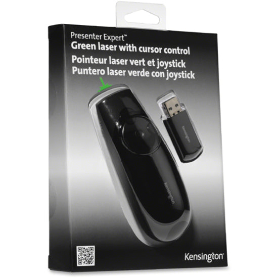 Image of Kensington® Presenter Expert Wireless Cursor Control With Green Laser, Class 2, 150 Ft Range, Black