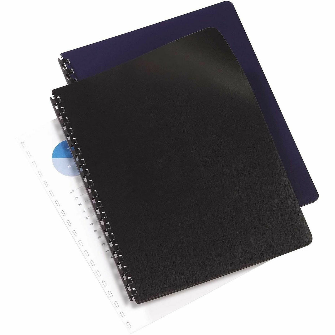 Image of GBC® Leather-Look Presentation Covers for Binding Systems, Navy, 11.25 x 8.75, Unpunched, 100 Sets/Box