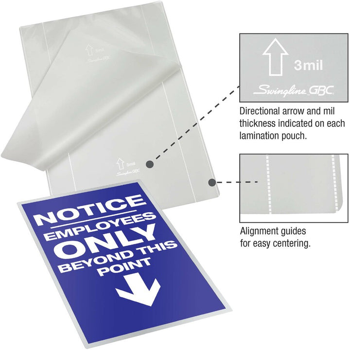Image of GBC® Ezuse Thermal Laminating Pouches, 10 Mil, 9" X 11.5", Gloss Clear, 50/box