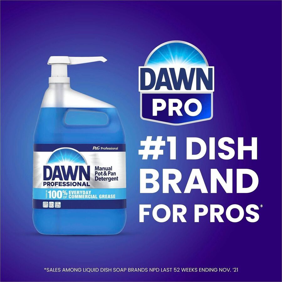 Image of Dawn 57445 Manual Pot/Pan Detergent, Liquid, 128 fl oz (4 quart), Original Scent, Recommended For: Grease Remover, Soil Remover, Blue, 1 Each