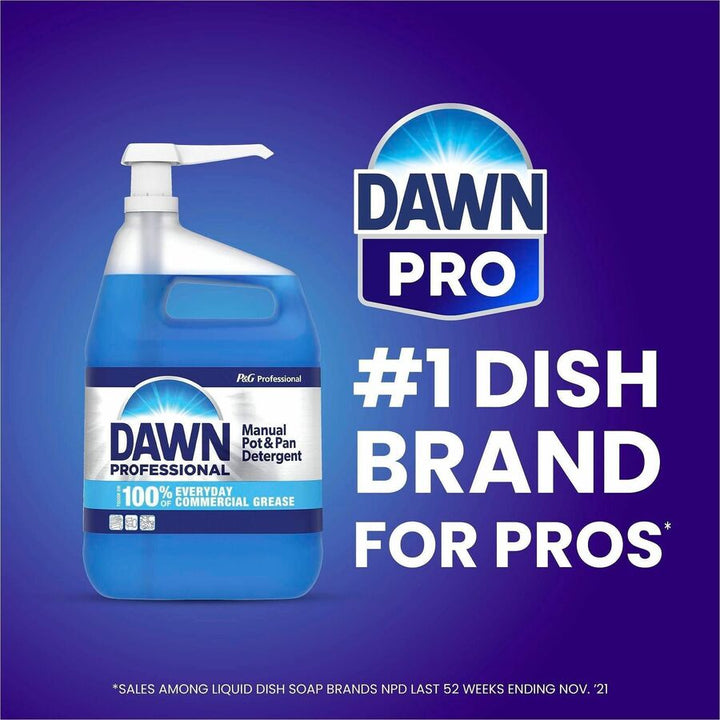 Image of Dawn 57445 Manual Pot/Pan Detergent, Liquid, 128 fl oz (4 quart), Original Scent, Recommended For: Grease Remover, Soil Remover, Blue, 1 Each