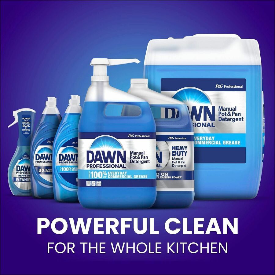 Image of Dawn 57445 Manual Pot/Pan Detergent, Liquid, 128 fl oz (4 quart), Original Scent, Recommended For: Grease Remover, Soil Remover, Blue, 1 Each