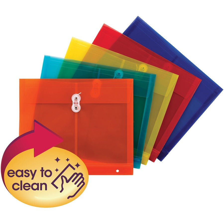 Image of Smead Envelopes,Poly,String Closure,1-1/4"Exp,Ltr,5/PK,24PK/CT,AST