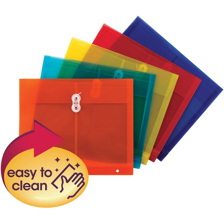 Image of Smead Envelopes,Poly,String Closure,1-1/4"Exp,Ltr,5/PK,24PK/CT,AST