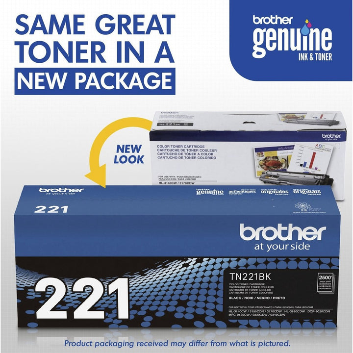 Image of Brother TN221BK TN221/225 Toner Cartridges, 2500 Pages, 1 Each