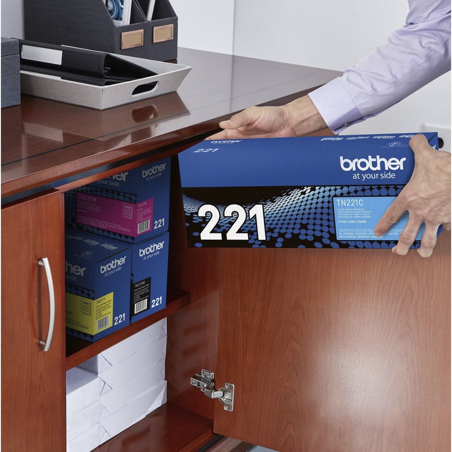 Image of Brother TN221C TN221/225 Toner Cartridges, 1400 Pages, 1 Each