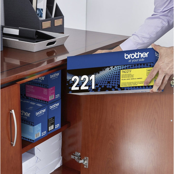 Image of Brother TN221Y TN221/225 Toner Cartridges, 1400 Pages, 1 Each