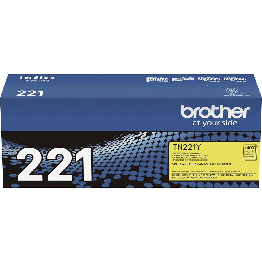 Image of Brother TN221Y TN221/225 Toner Cartridges, 1400 Pages, 1 Each