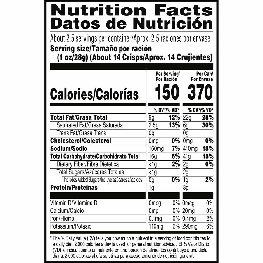 Image of Keebler® Pringles Potato Crisps, 2.5oz., 12/CT, Sour Cream/Onion