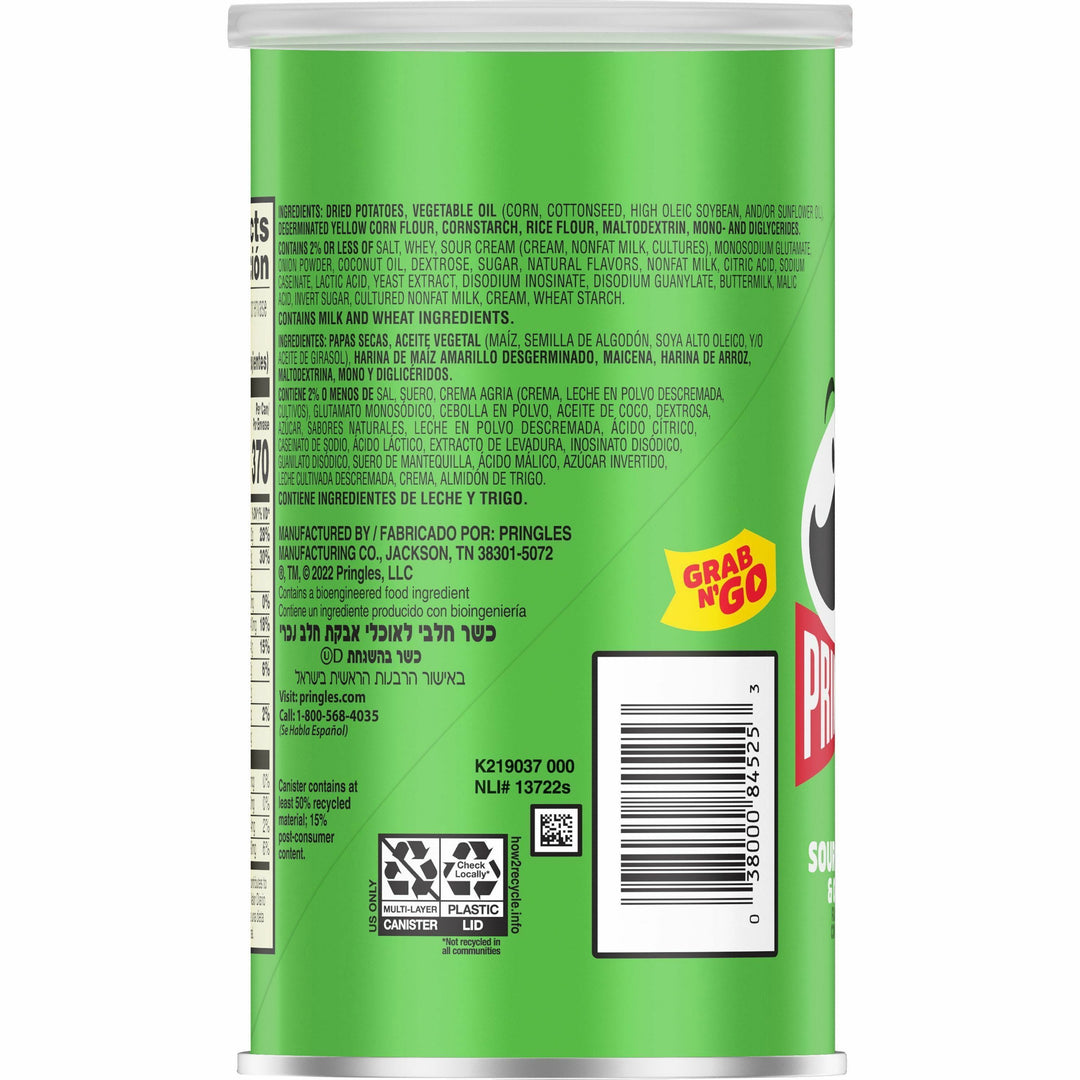 Image of Keebler® Pringles Potato Crisps, 2.5oz., 12/CT, Sour Cream/Onion