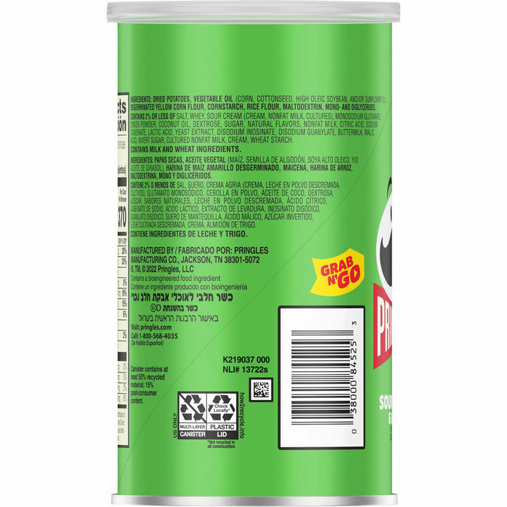 Image of Keebler® Pringles Potato Crisps, 2.5oz., 12/CT, Sour Cream/Onion