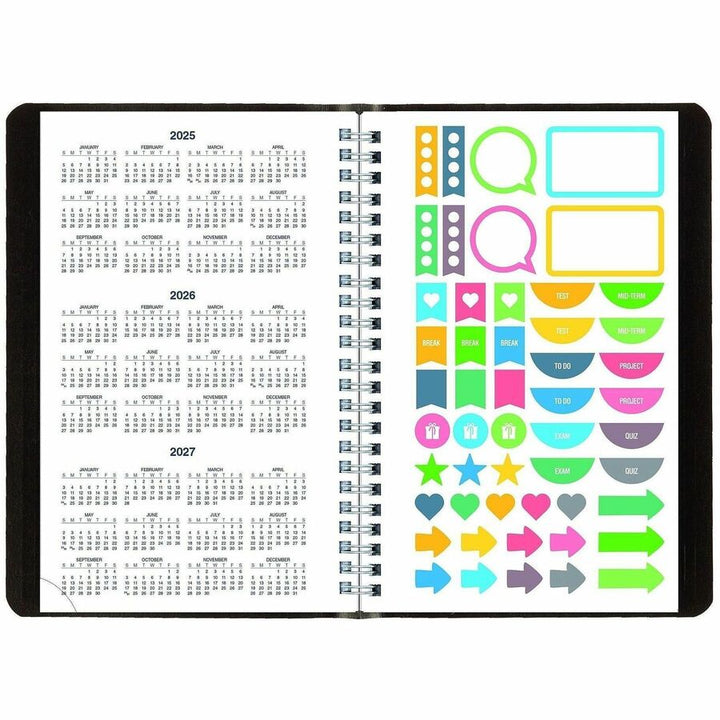 Image of Blueline® Academic Weekly/Monthly Planner, 8 x 5, Black Cover, 13-Month (Jul to Aug): 2024 to 2025