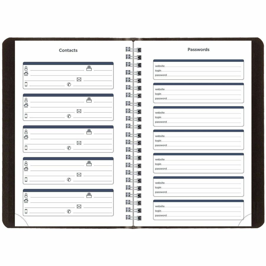 Image of Blueline® Academic Weekly/Monthly Planner, 8 x 5, Black Cover, 13-Month (Jul to Aug): 2024 to 2025