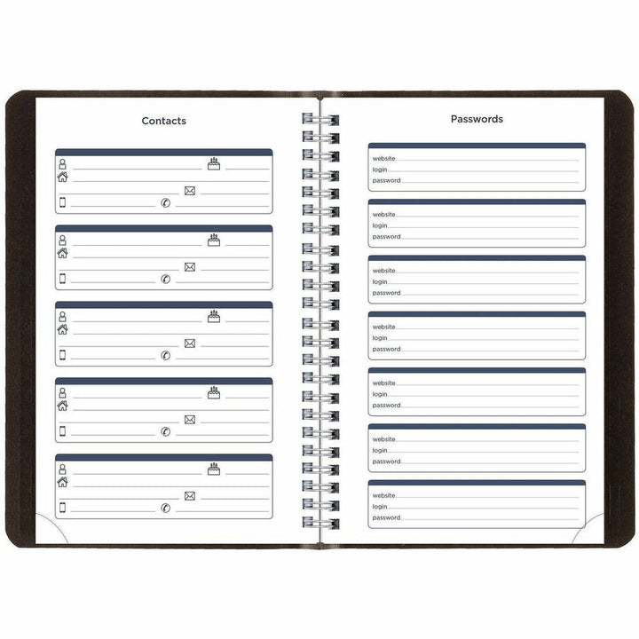 Image of Blueline® Academic Weekly/Monthly Planner, 8 x 5, Black Cover, 13-Month (Jul to Aug): 2024 to 2025