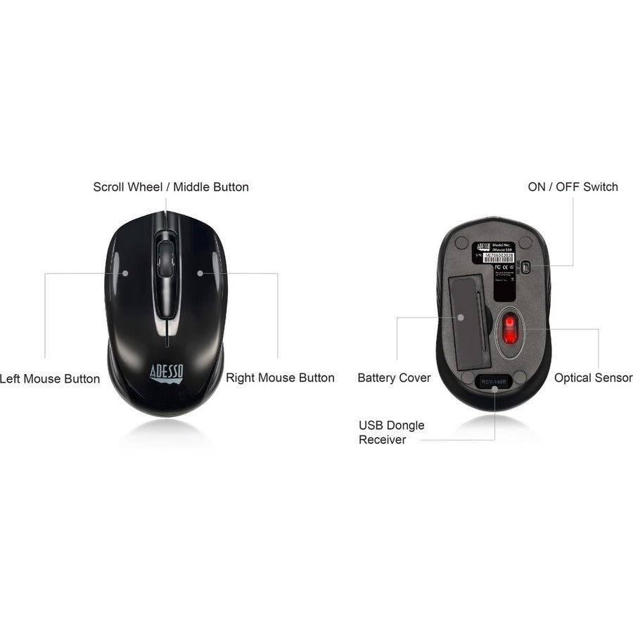 Image of Adesso Tru-Form WKB-1500GB Wireless Ergonomic Keyboard and Laser Mouse