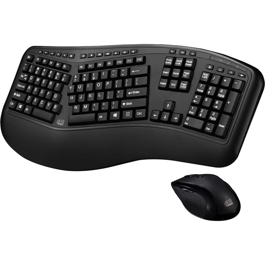 Image of Adesso Tru-Form WKB-1500GB Wireless Ergonomic Keyboard and Laser Mouse