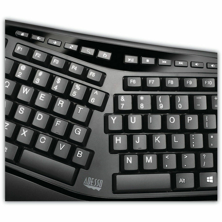Image of Adesso Tru-Form WKB-1500GB Wireless Ergonomic Keyboard and Laser Mouse