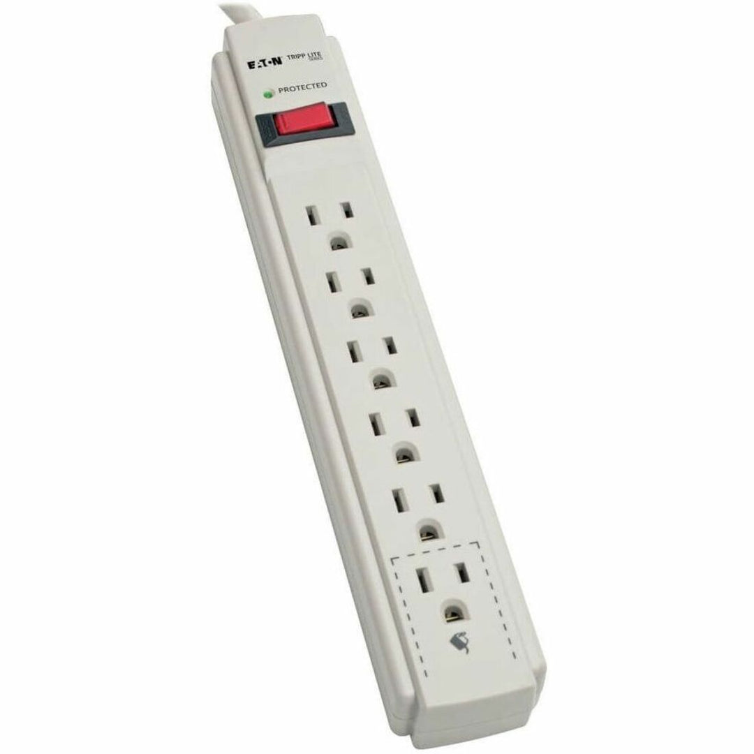 Image of Tripp Lite by Eaton Surge Protector,6-Outlet,8'Cord,1-9/10"Wx1-1/5"Dx10-4/5"H,GY