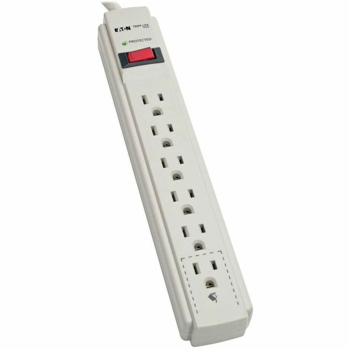 Image of Tripp Lite by Eaton Surge Protector,6-Outlet,8'Cord,1-9/10"Wx1-1/5"Dx10-4/5"H,GY