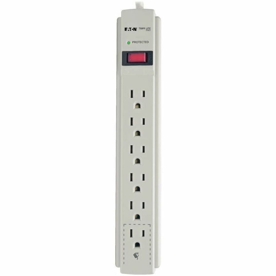 Image of Tripp Lite by Eaton Surge Protector,6-Outlet,8'Cord,1-9/10"Wx1-1/5"Dx10-4/5"H,GY