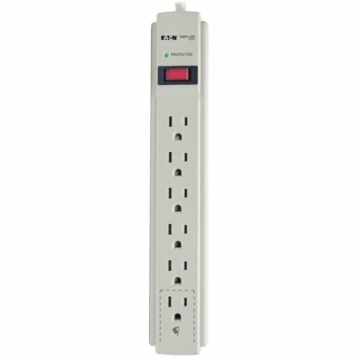 Image of Tripp Lite by Eaton Surge Protector,6-Outlet,8'Cord,1-9/10"Wx1-1/5"Dx10-4/5"H,GY