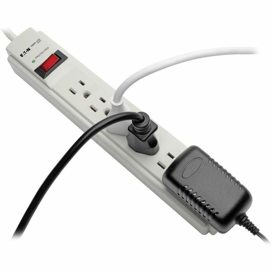 Image of Tripp Lite by Eaton Surge Protector,6-Outlet,8'Cord,1-9/10"Wx1-1/5"Dx10-4/5"H,GY