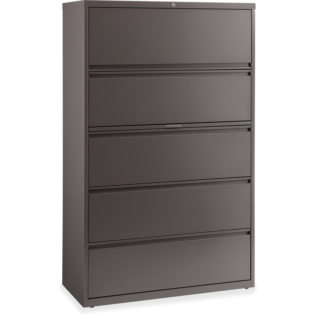 Image of Lorell Lateral File, 5-Drawer, 42"x18-5/8"x67-5/8", Medium Tone