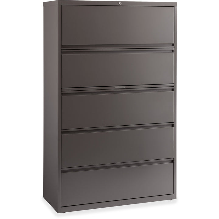 Image of Lorell Lateral File, 5-Drawer, 42"x18-5/8"x67-5/8", Medium Tone