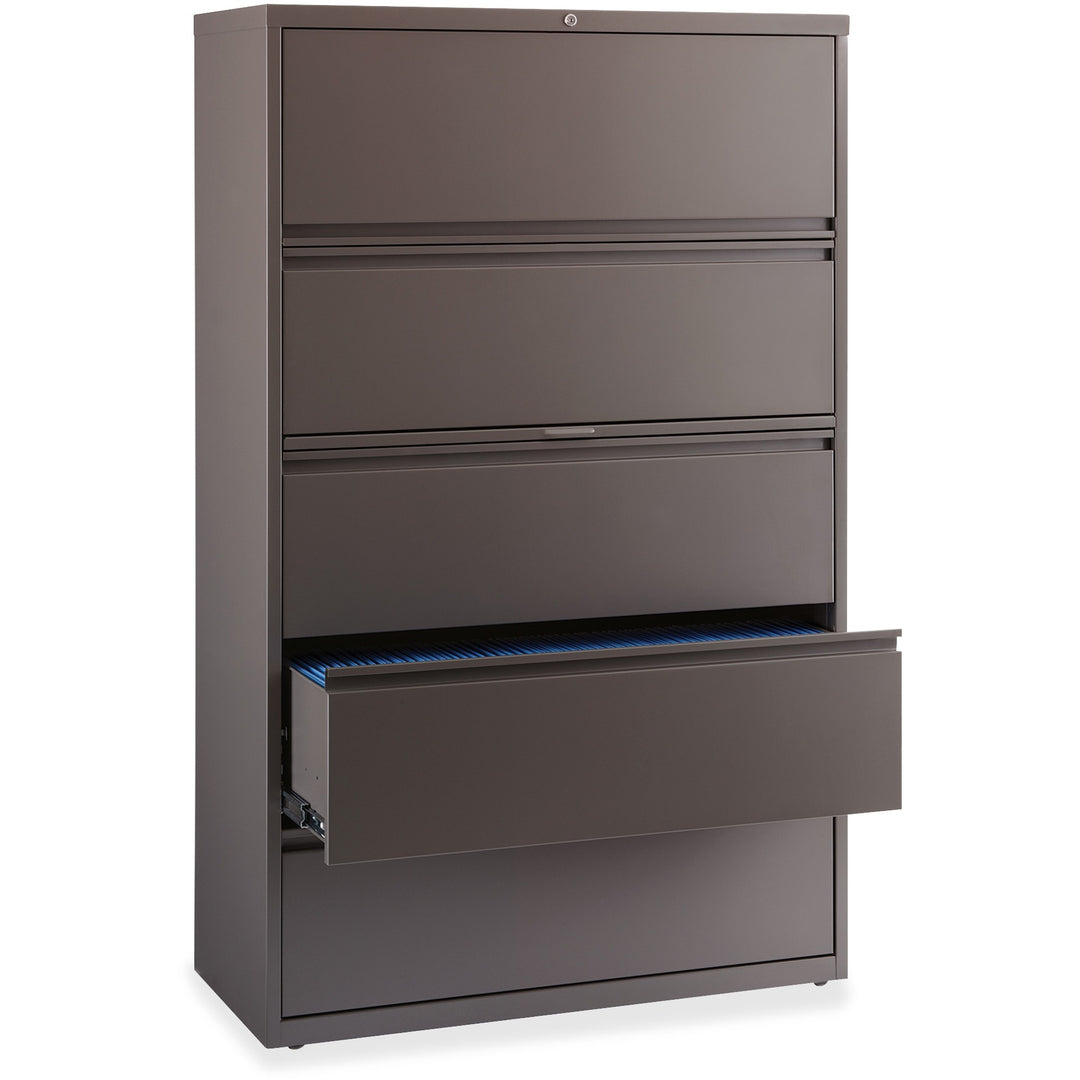 Image of Lorell Lateral File, 5-Drawer, 42"x18-5/8"x67-5/8", Medium Tone