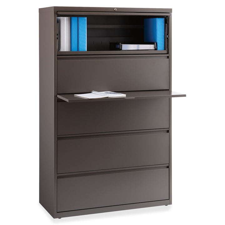 Image of Lorell Lateral File, 5-Drawer, 42"x18-5/8"x67-5/8", Medium Tone
